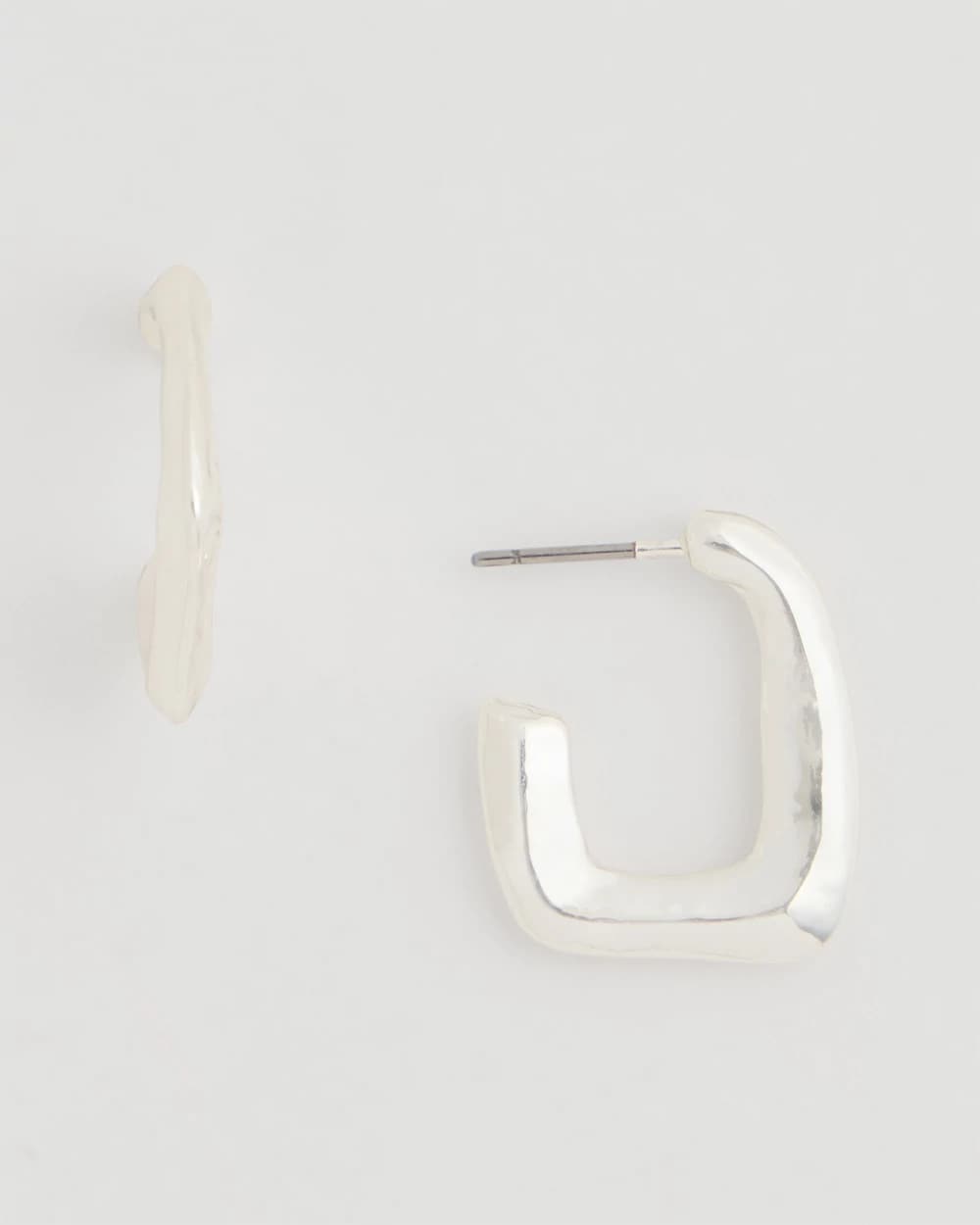 Chico's Outlet - Mini Silvertone Square Earrings