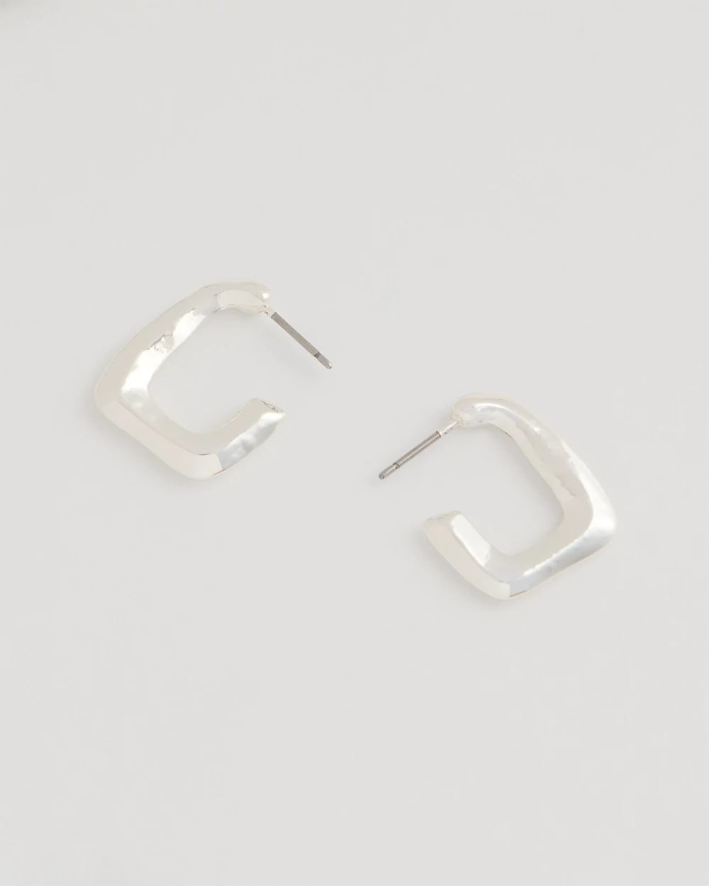 Chico's Outlet - Mini Silvertone Square Earrings