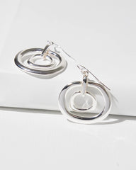 Chico's Silver Tone Drop Pendant Earrings