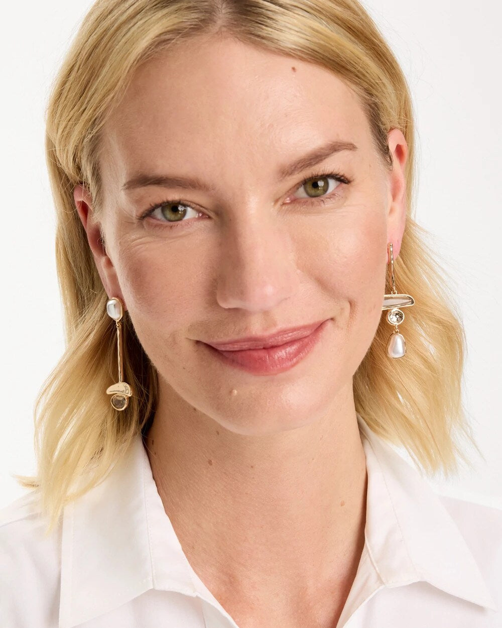 Chico's Sale - Asymmetrical Pearlescent Linear Earrings