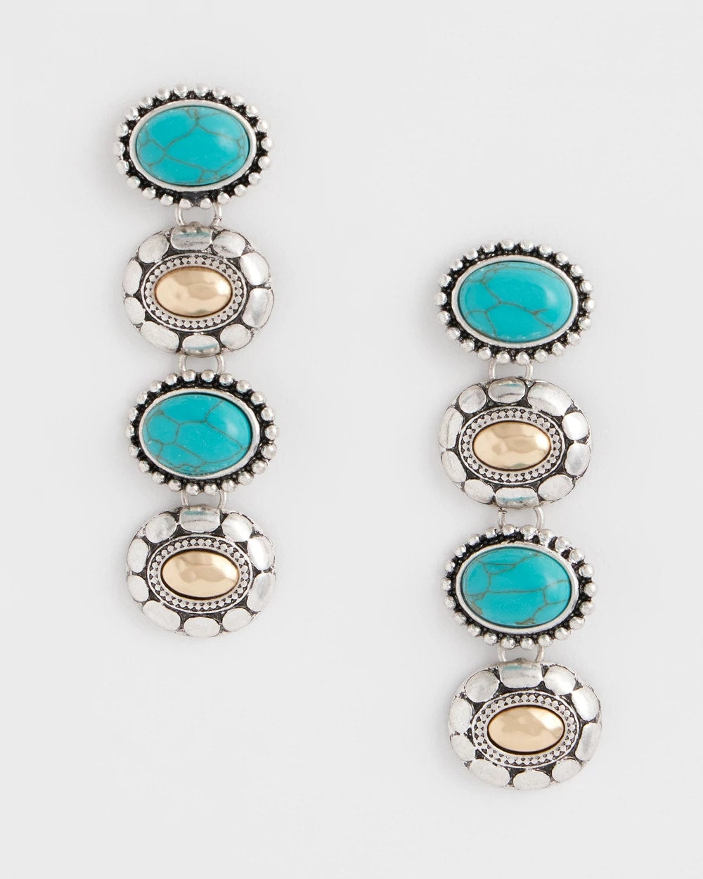 Chico's Online - Turquoise Mixed Metal Linear Earrings