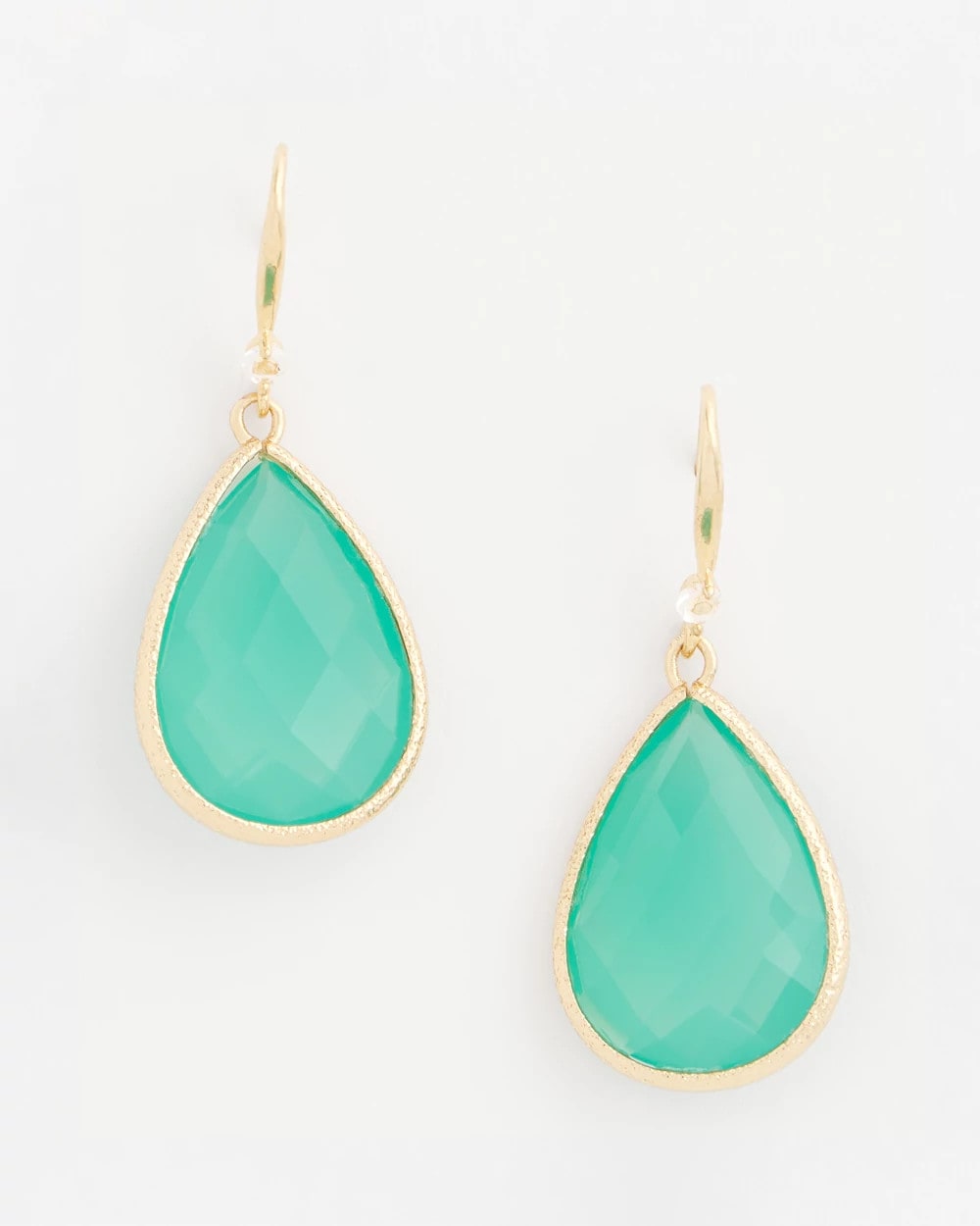 Chico's / Green Teardrop Fishwire Earrings