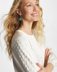 Chico's / Green Teardrop Fishwire Earrings