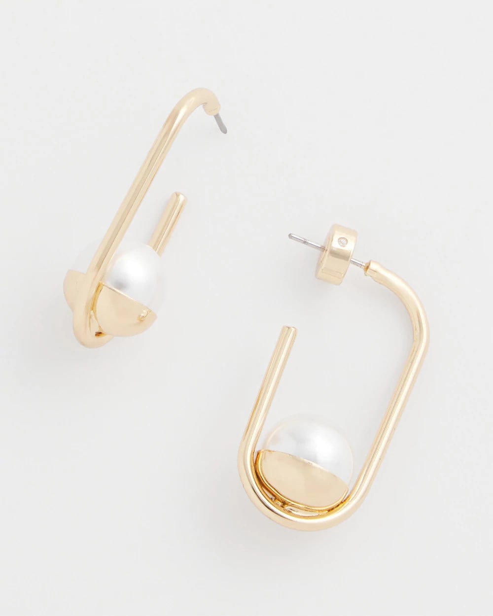 Chico's Outlet - Pearl Gold Hoop Earrings