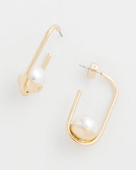 Chico's Outlet - Pearl Gold Hoop Earrings