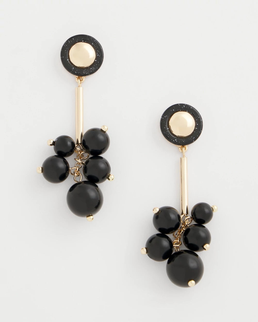 Chico's US - Linear Black Bead Cluster Earrings