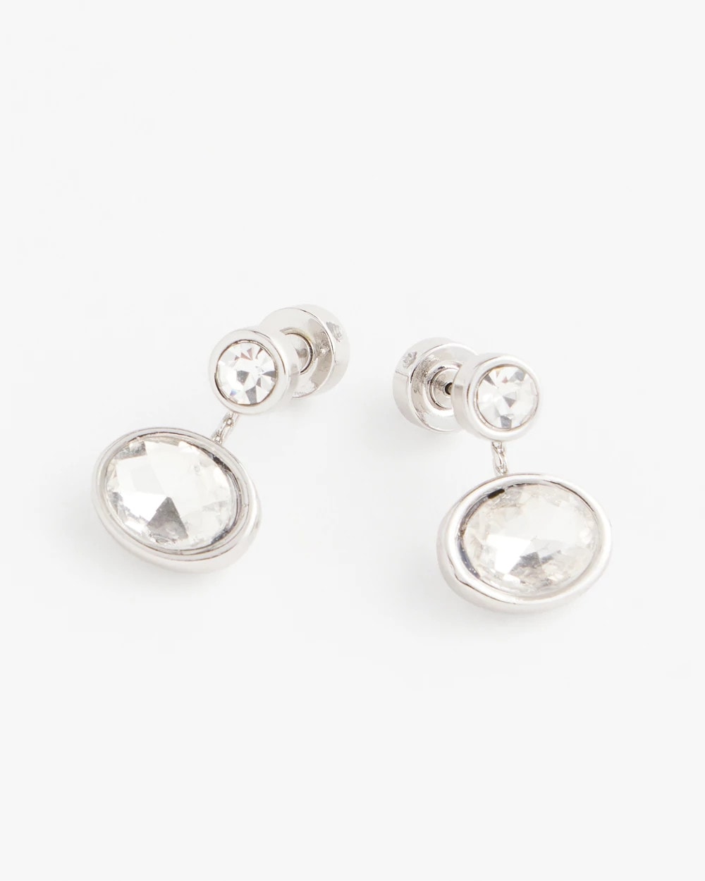 Chico's / Silvertone Bezel Stud Earrings