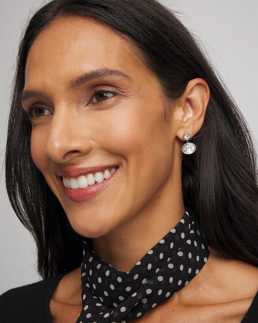 Chico's / Silvertone Bezel Stud Earrings