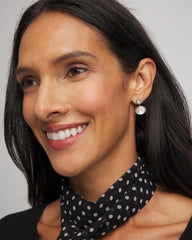 Chico's / Silvertone Bezel Stud Earrings