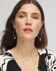 Chico's Discount - Silver Bead Threader Earrings