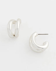 Chico's Sale - Silver Double Mini Hoop Earrings