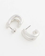 Chico's Sale - Silver Double Mini Hoop Earrings