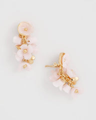 Chico's Discount - Pink Flower Cluster Drop Earrings