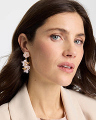 Chico's Discount - Pink Flower Cluster Drop Earrings