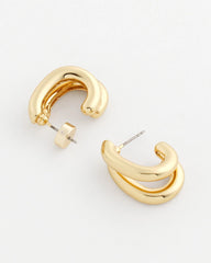 Chico's For Sale - Gold Double Mini Hoop Earrings