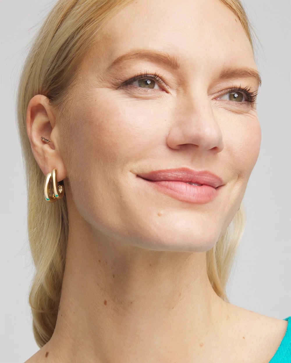 Chico's For Sale - Gold Double Mini Hoop Earrings