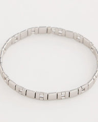 Chico's Glam Silvertone Slice Stretch Bracelet