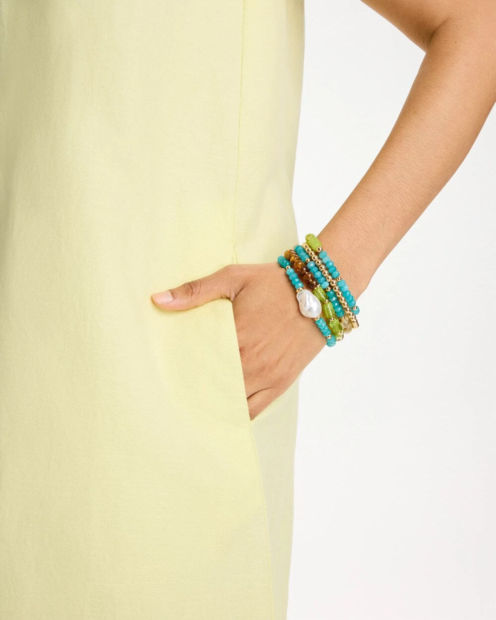 Chico's On Sale - Multi-Colored Stretch Set of Five Beaded Bracelets