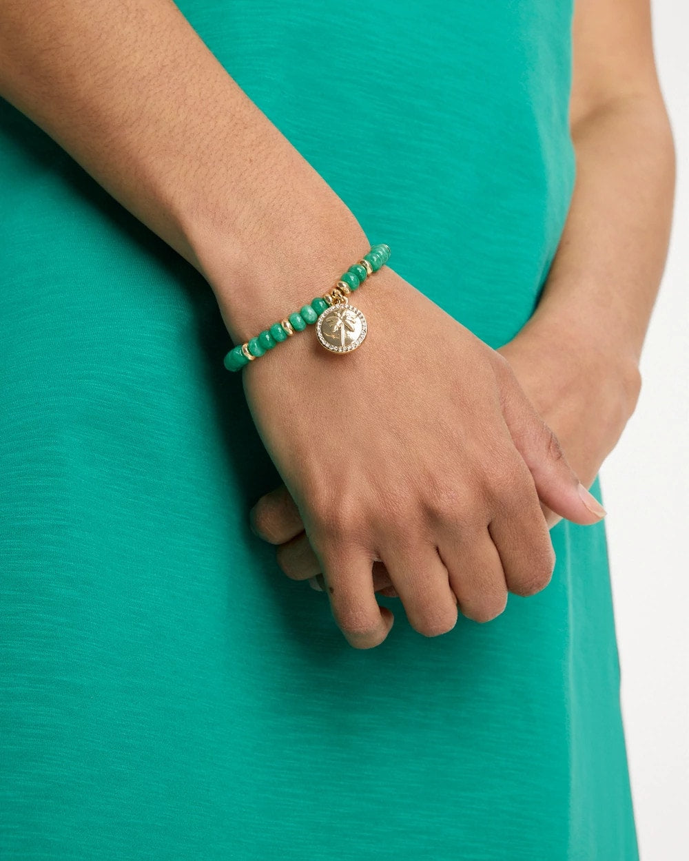 Chico's For Sale - Genuine Jade Charm Stretch Bracelet