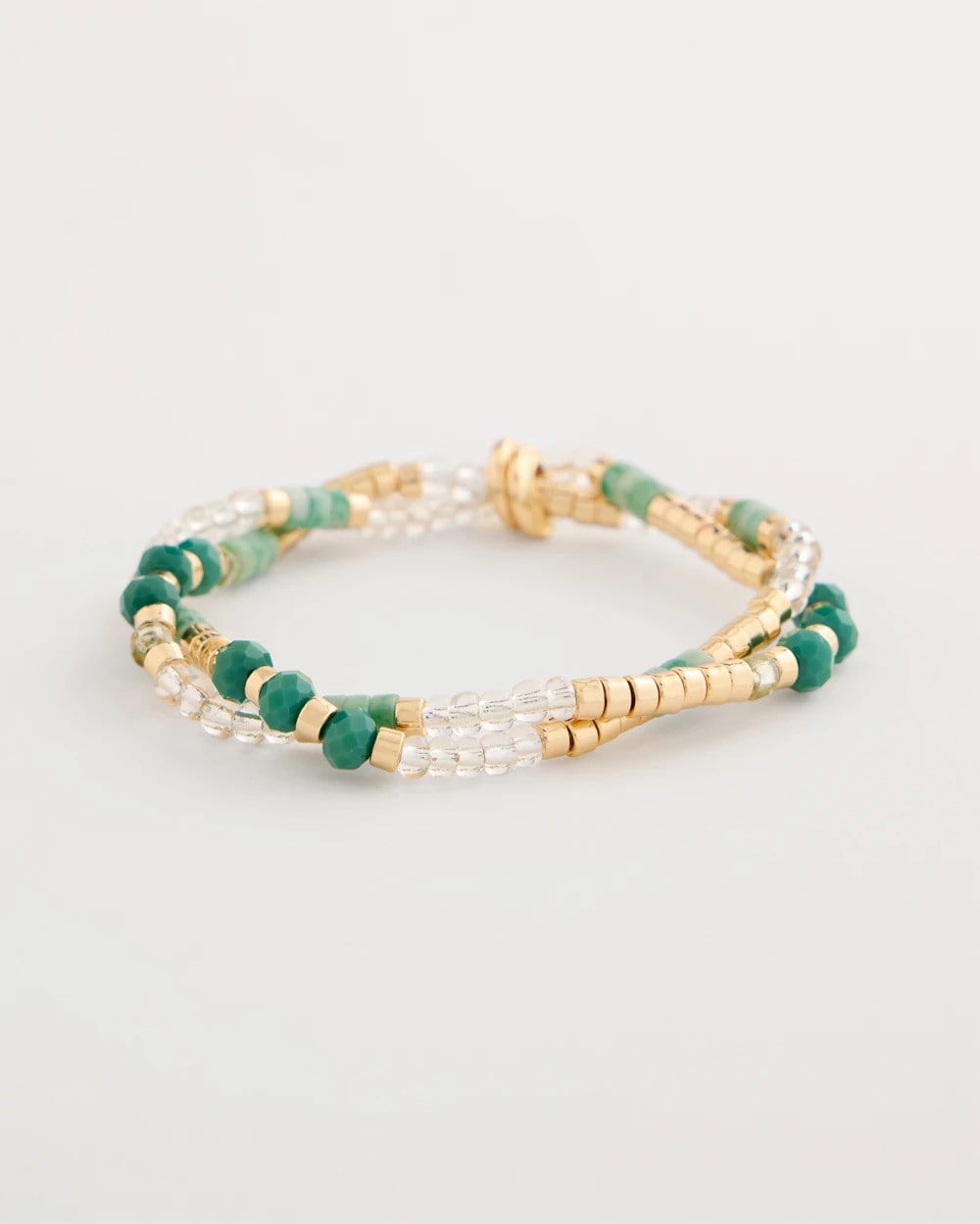 Chico's Outlet - Genuine Howlite Beaded Stretch Bracelet