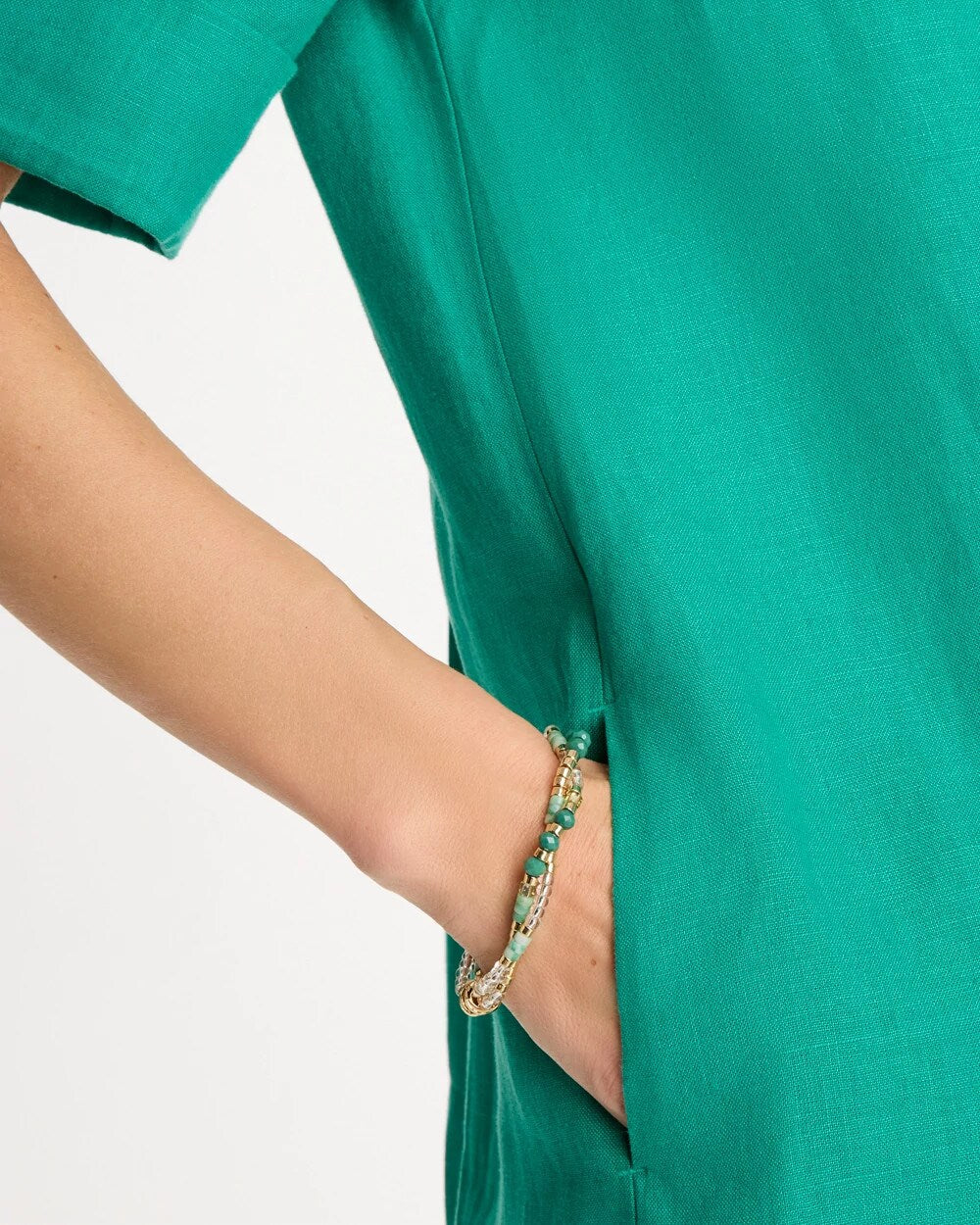 Chico's Outlet - Genuine Howlite Beaded Stretch Bracelet
