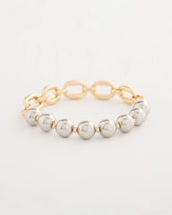 Chico's Online - Mixed Metal Chain Bead Stretch Bracelet