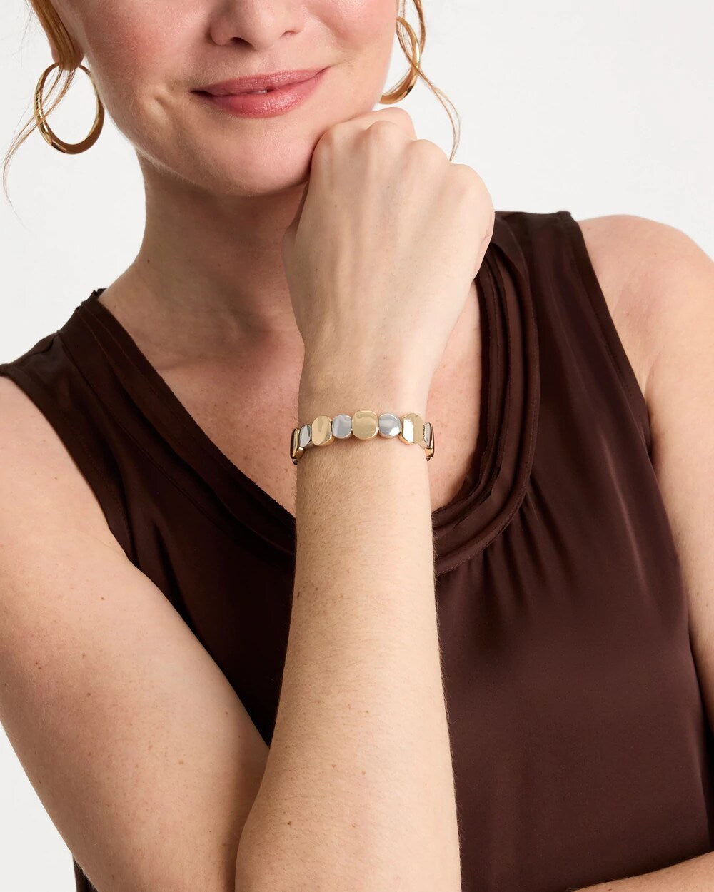 Chico's US - Mixed Metals Glam Stretch Bracelet