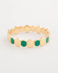 Chico's Discount - Green Goldtone Glam Stretch Bracelet