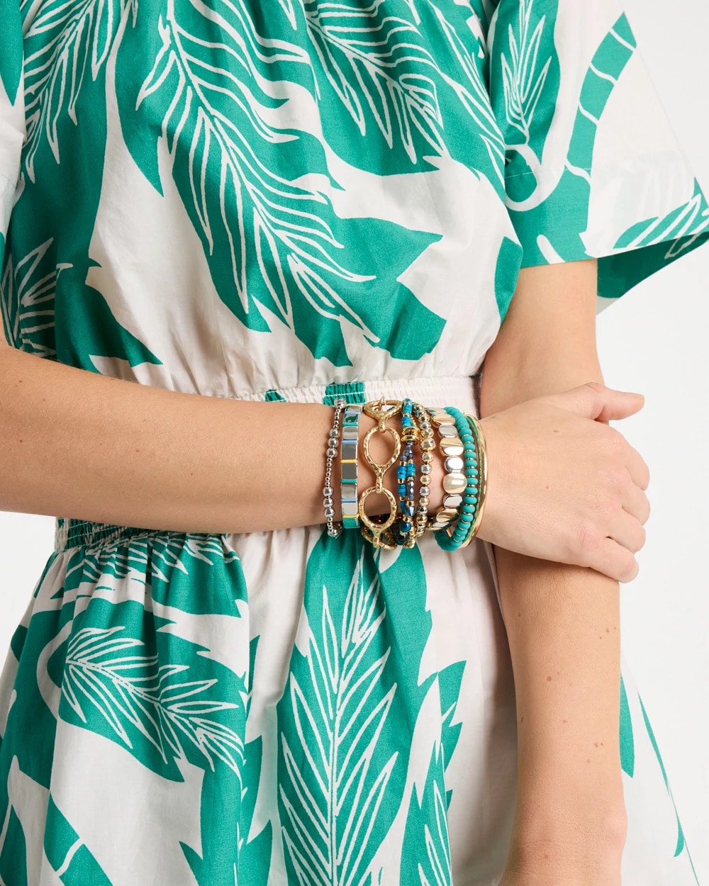 Chico's Sale - Genuine Teal Tiger's Eye Stretch Bracelet