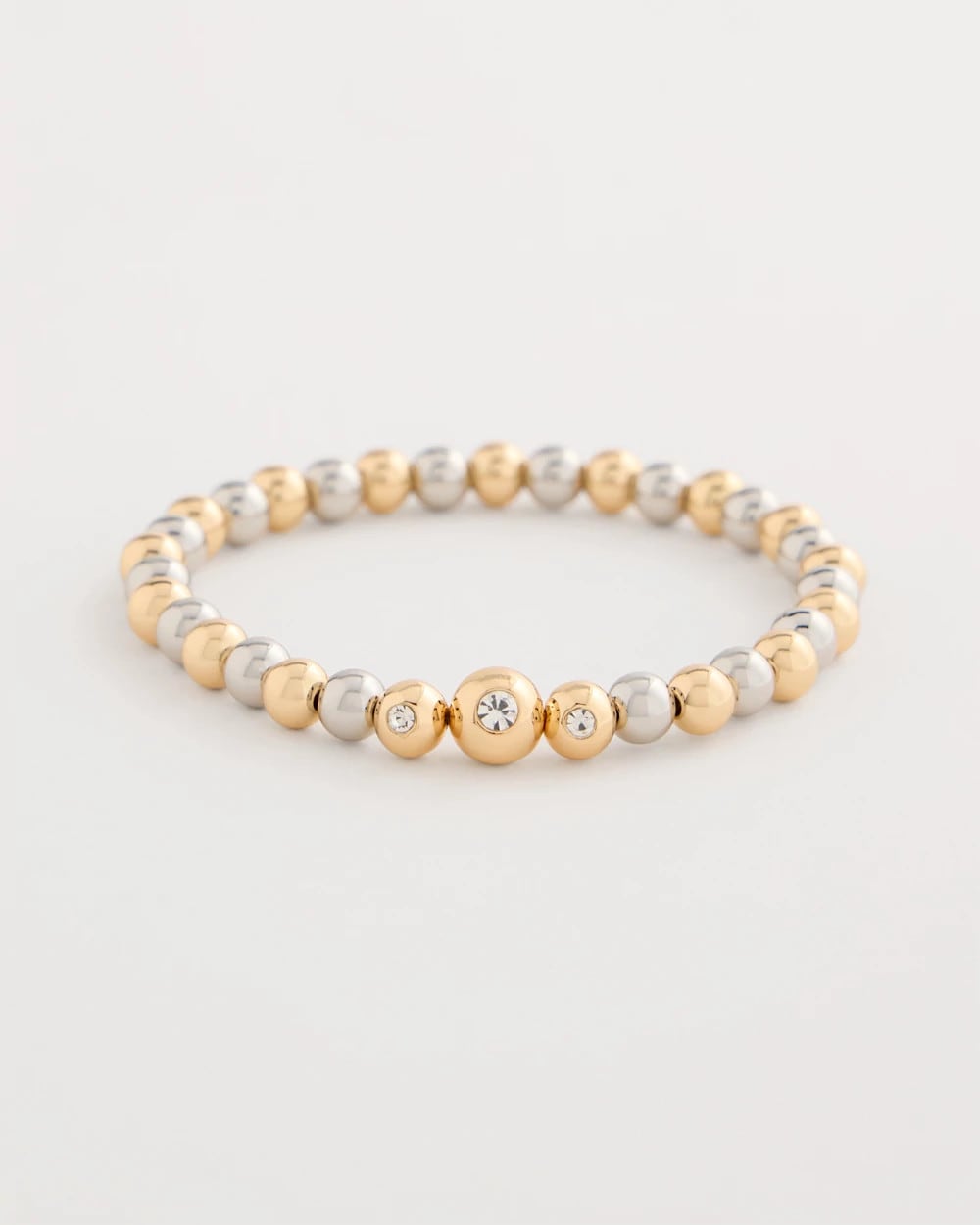 Chico's On Sale - Mixed Metal Beaded Stretch Bracelet