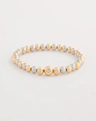 Chico's On Sale - Mixed Metal Beaded Stretch Bracelet