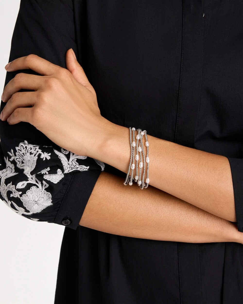 Chico's Outlet - Pearlescent Bead Ball Bracelet