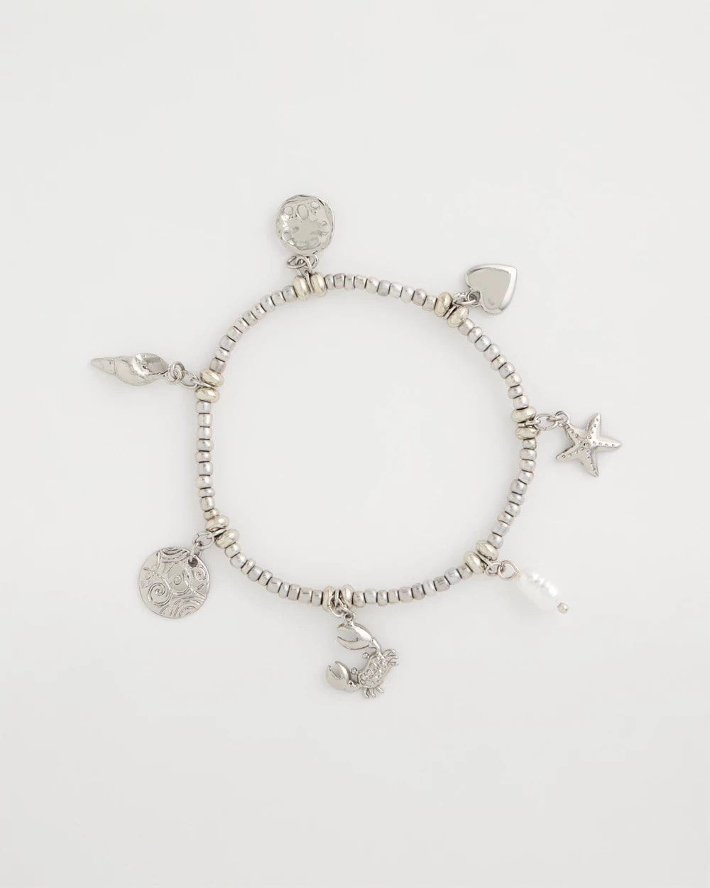 Chico's Online - Beachy Silvertone Stretch Charm Bracelet