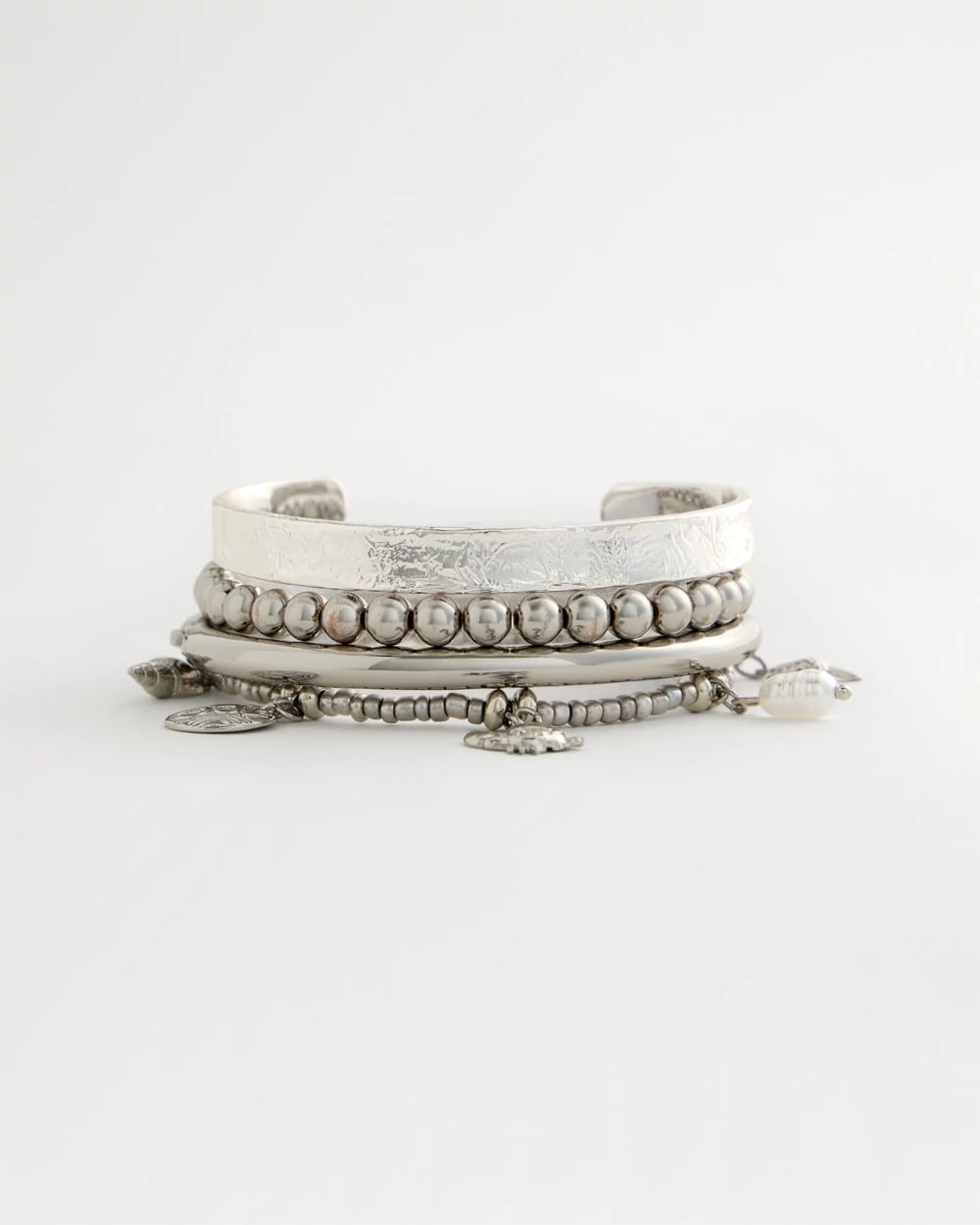 Chico's Online - Beachy Silvertone Stretch Charm Bracelet