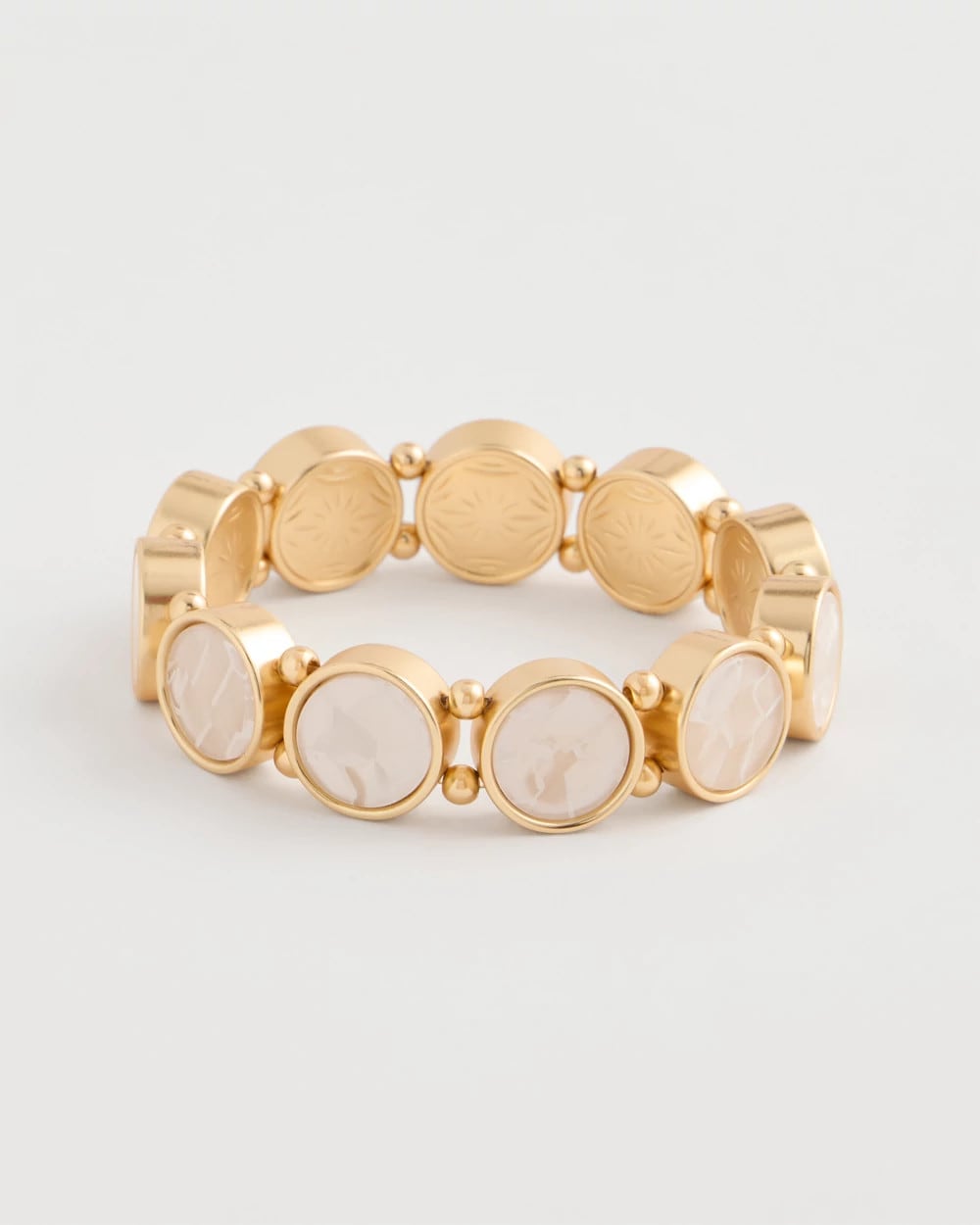 Chico's US - Pearlescent Goldtone Stretch Bracelet