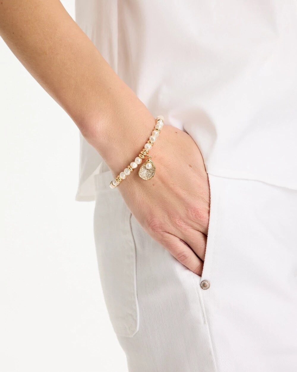 Chico's Online - Pearlescent Stretch Charm Bracelet
