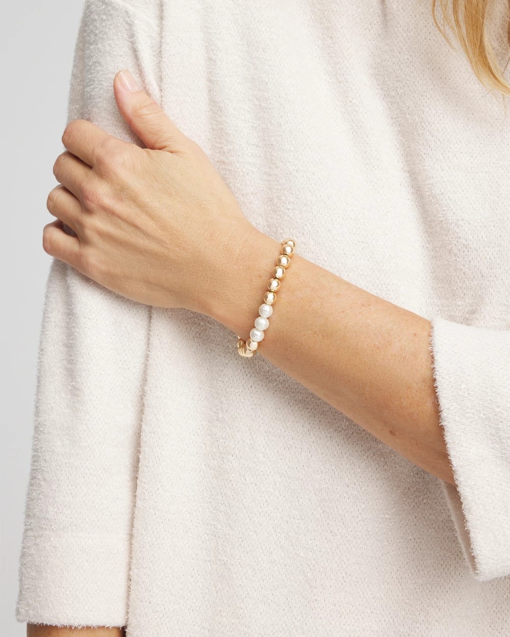 Chico's Outlet - Goldtone Bead Stretch Bracelet