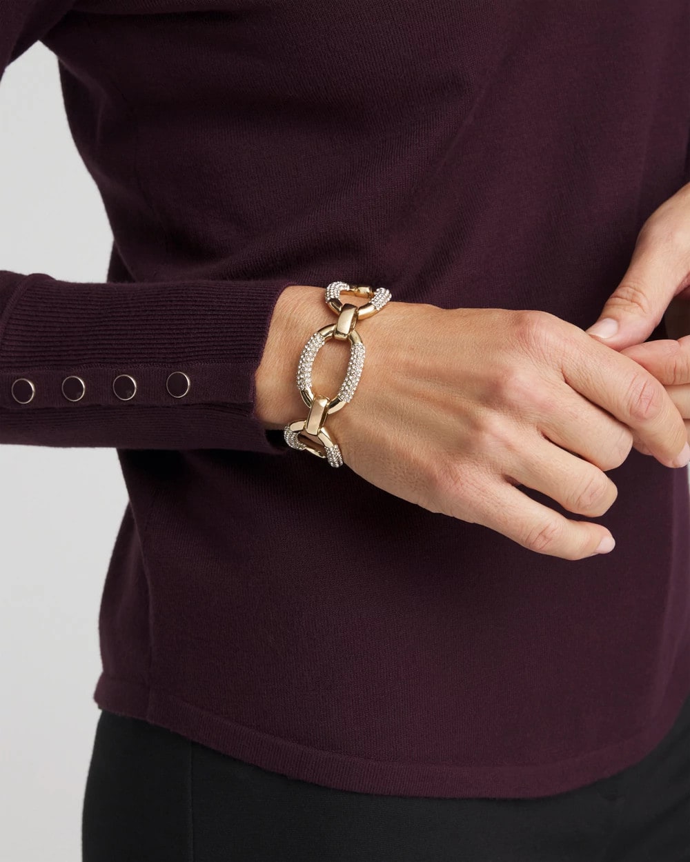 Chico's Online - Large Pave Link Toggle Bracelet