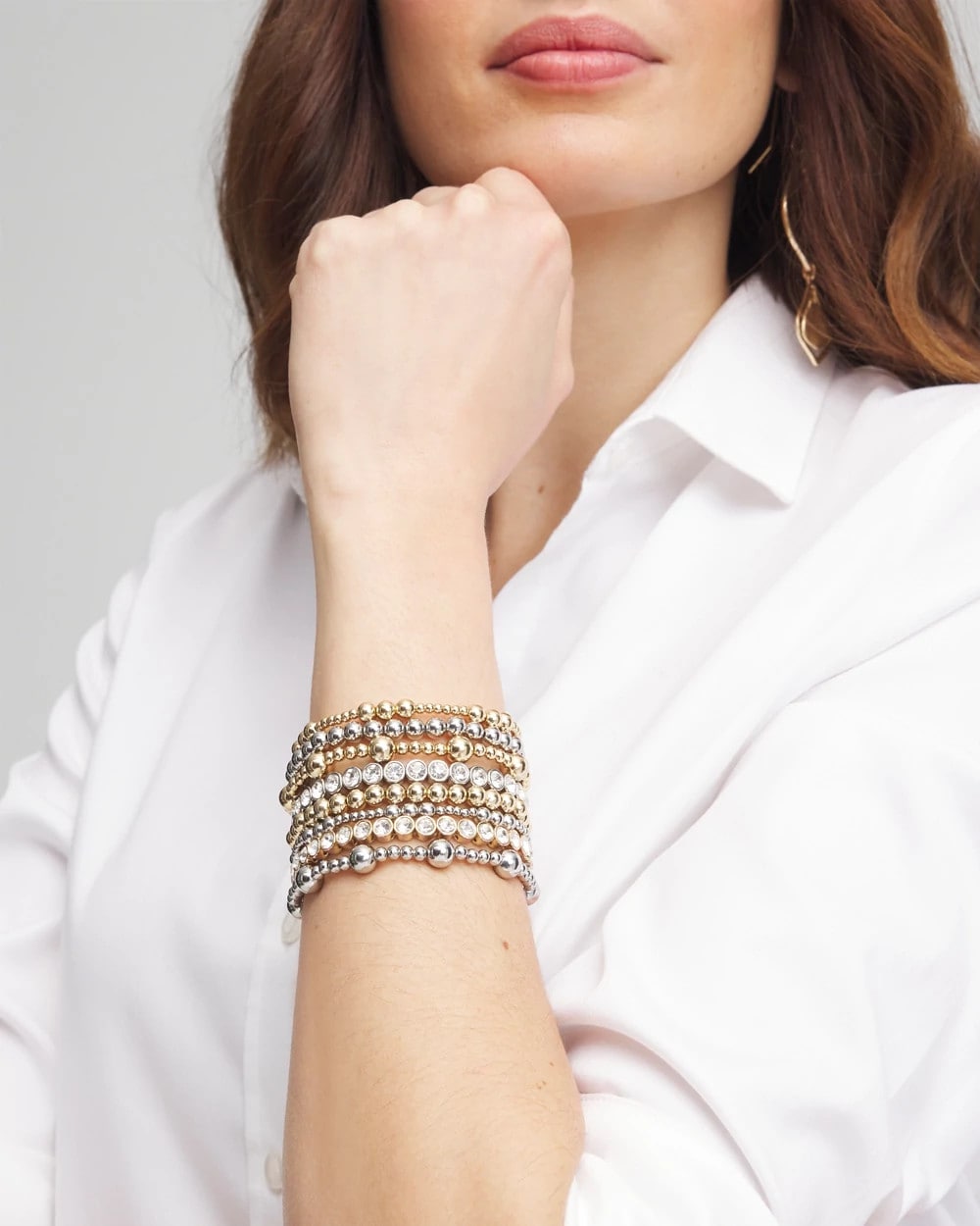 Chico's On Sale - Gold-tone Medium Bead Stretch Bracelet