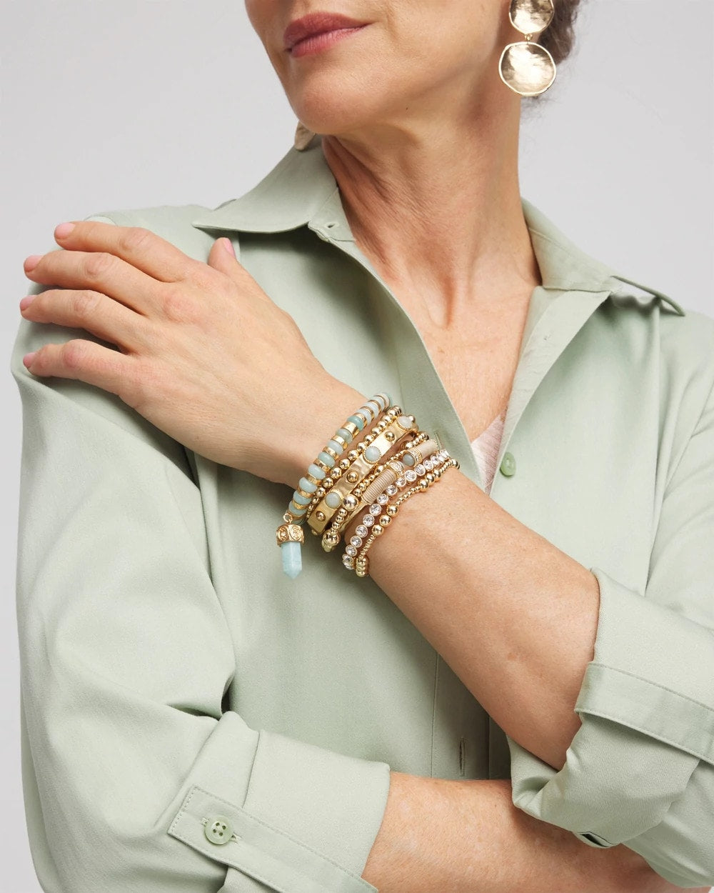 Chico's Outlet - Gold-tone Small Bead Stretch Bracelet