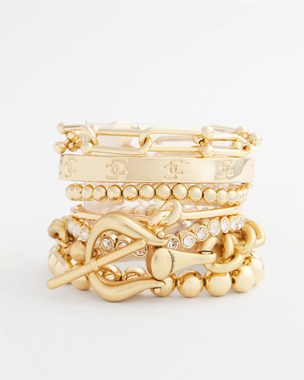 Chico's Online - Small Beaded Gold Tone Stretch Bracelet
