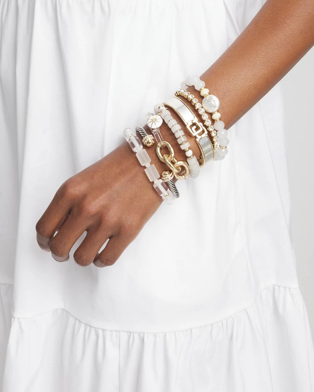 Chico's / Goldtone Stretch Tennis Bracelet