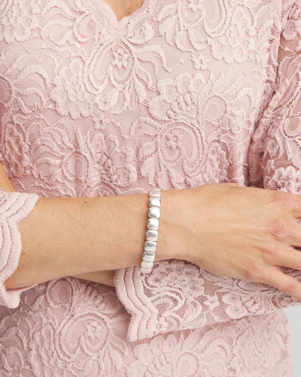 Chico's Discount - Silvertone Stretch Bracelet