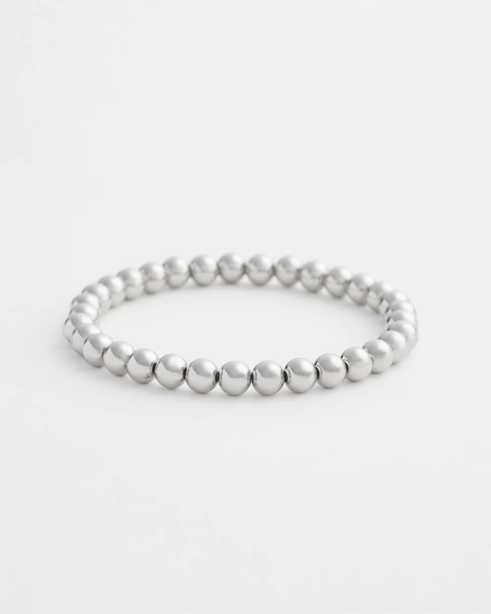 Chico's On Sale - Small Beaded Silver Tone Stretch Bracelet