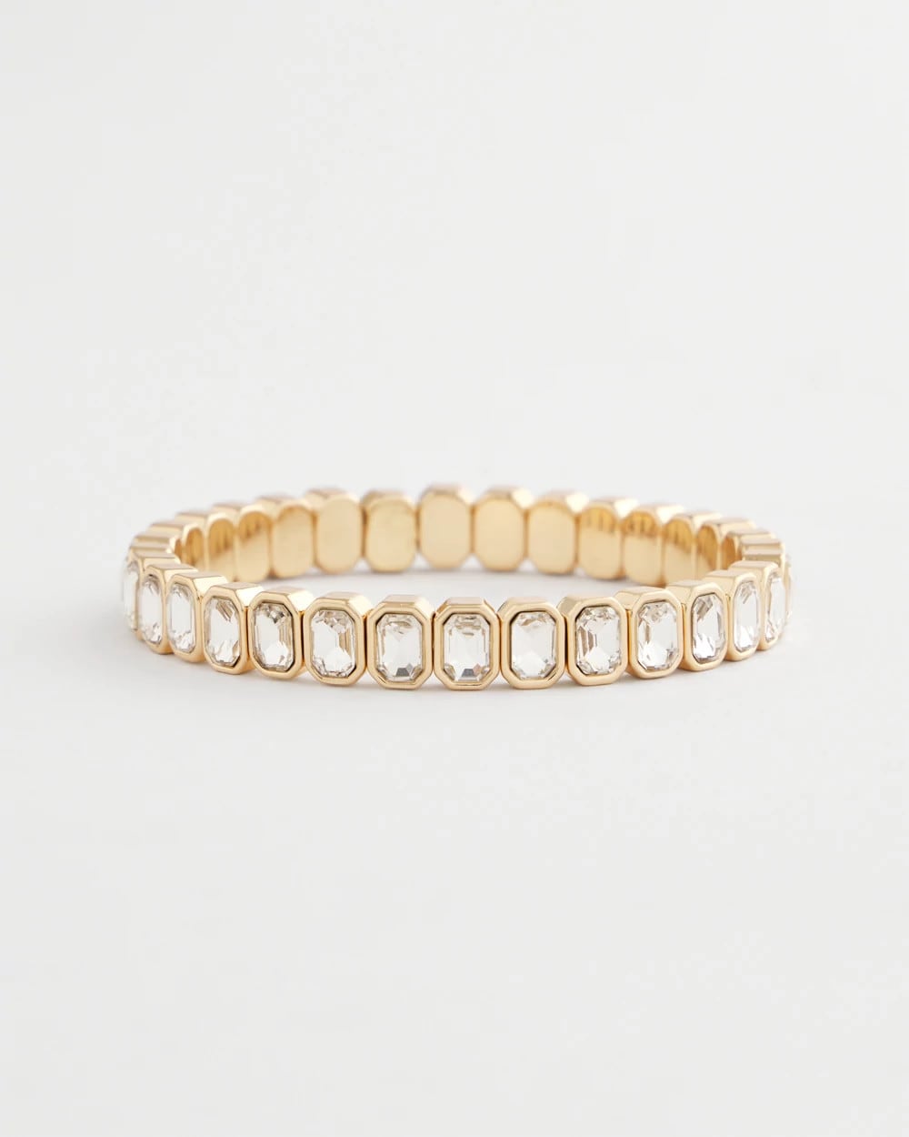 Chico's Outlet - Gold Bezel Set Stretch Tennis Bracelet