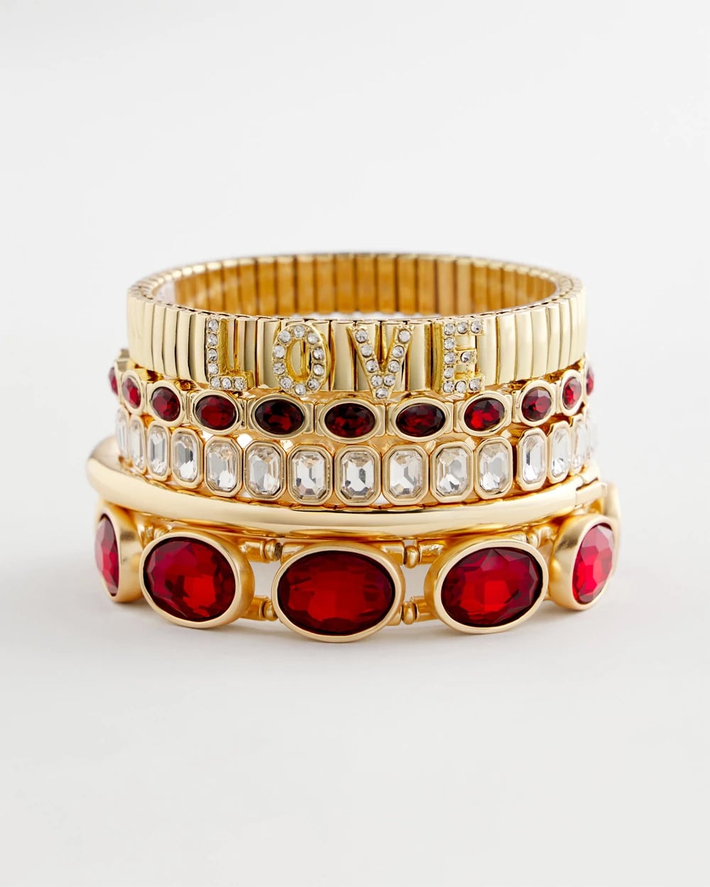 Chico's Outlet - Gold Bezel Set Stretch Tennis Bracelet
