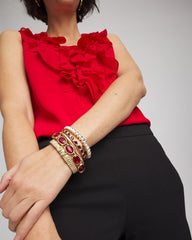Chico's Outlet - Gold Bezel Set Stretch Tennis Bracelet