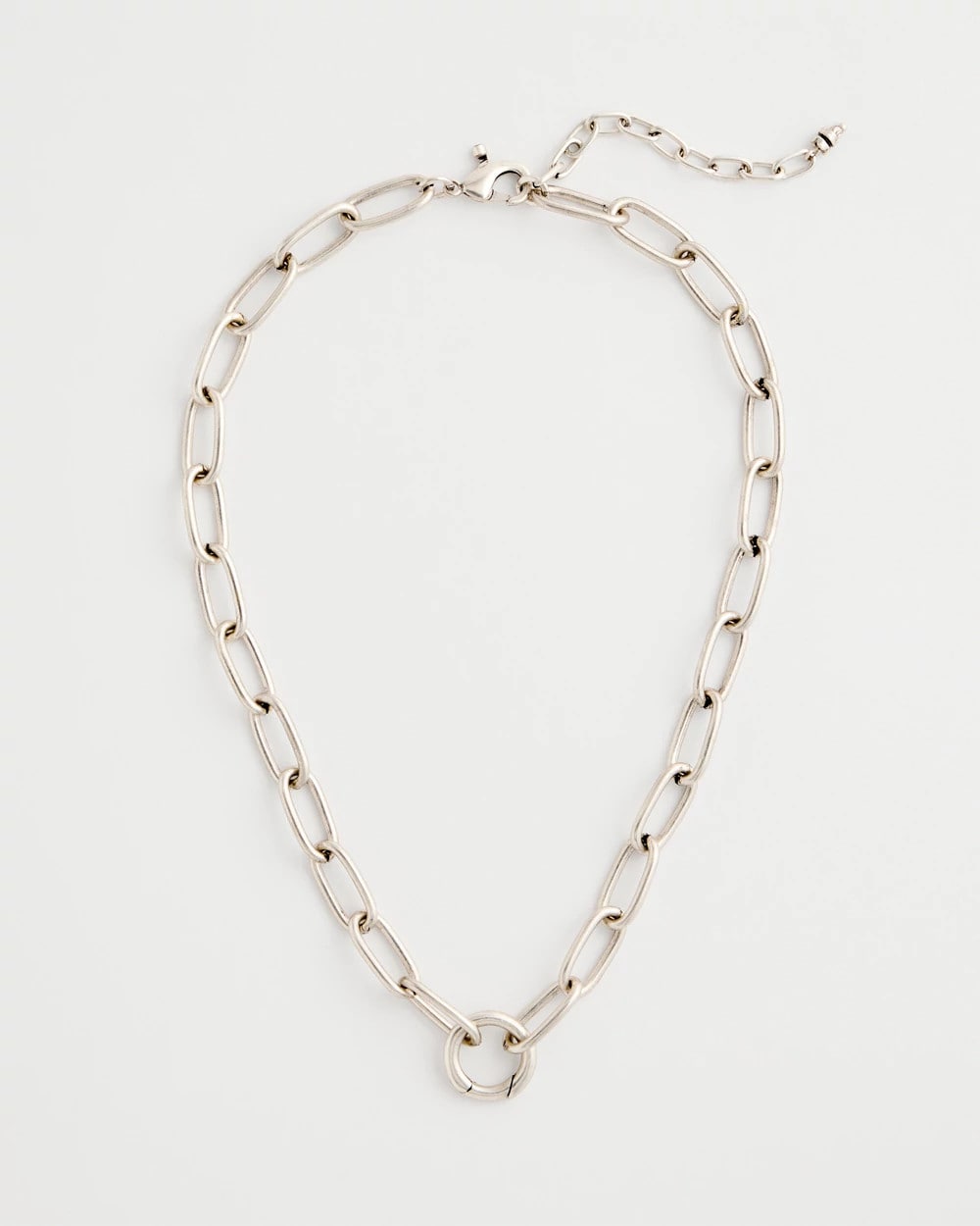 Chico's Discount - Silvertone Charm Link Necklace