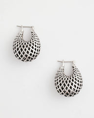 Chico's Online - Silver Lattice Puff Hoop Earrings