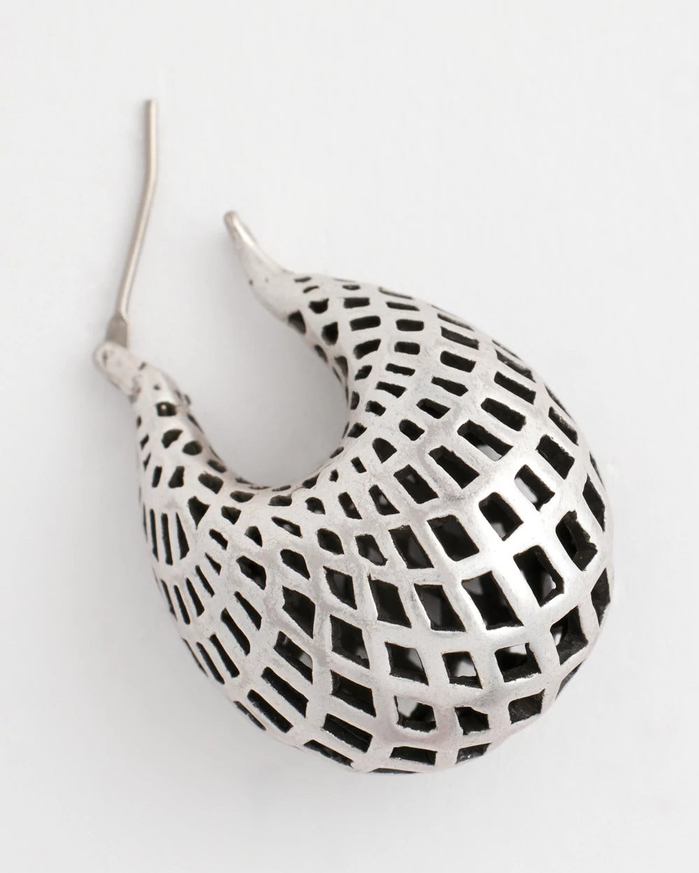 Chico's Online - Silver Lattice Puff Hoop Earrings